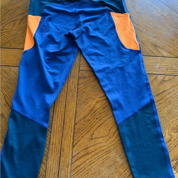 ZYIA Blue Leggings with Orange Accent - Picture 5 of 5